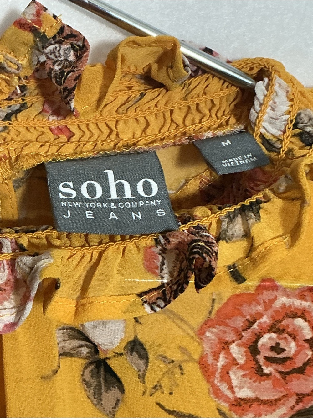 🐯 Soho New York Floral Tiger Blouse - Size M - Picture 6 of 7